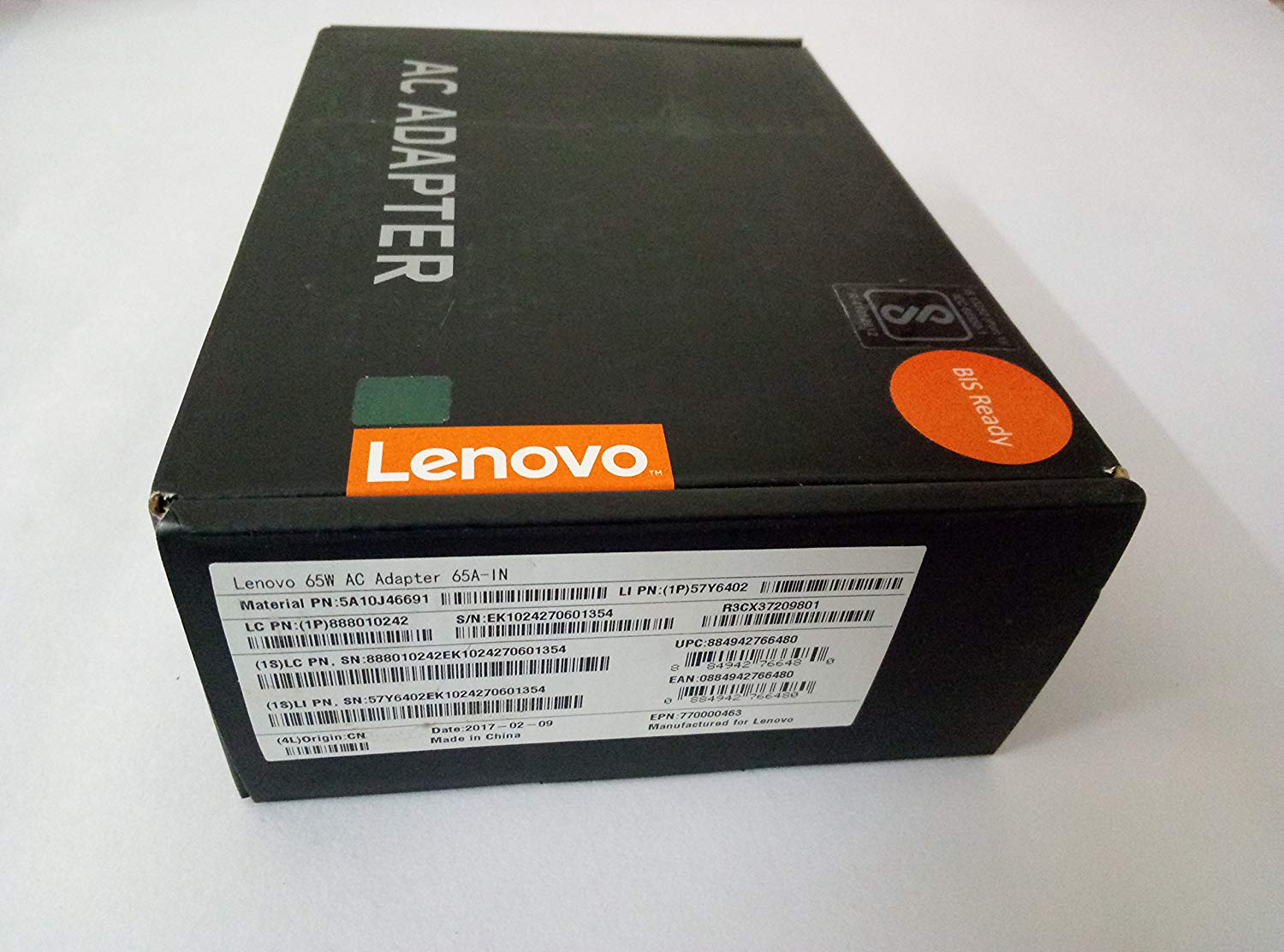 Lenovo Ideapad G580 20V 3.25A 65W Adapter with Free Power Cord-- MPN: Lenovo 65W Long - Image 2