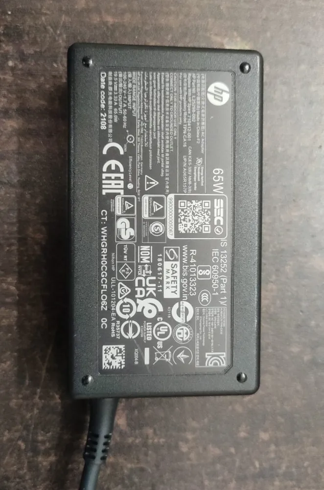 HP 65w Original Laptop Charger - Genuine AC Power Adapter Model No HP Pavilion 15-AC019NS(With Power Cable) -- MPN: HP 65W Bluetip New Shape - Image 5