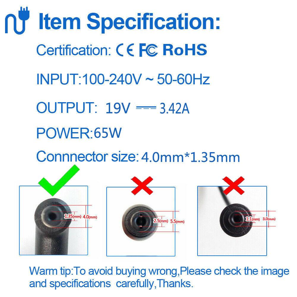Original 65W 4.0mm*1.35mm 19V/3.42A Charger For Asus Zenbook Prime UX32VD UX21A, VivoBook S14 M433IA-EB525T - Image 7